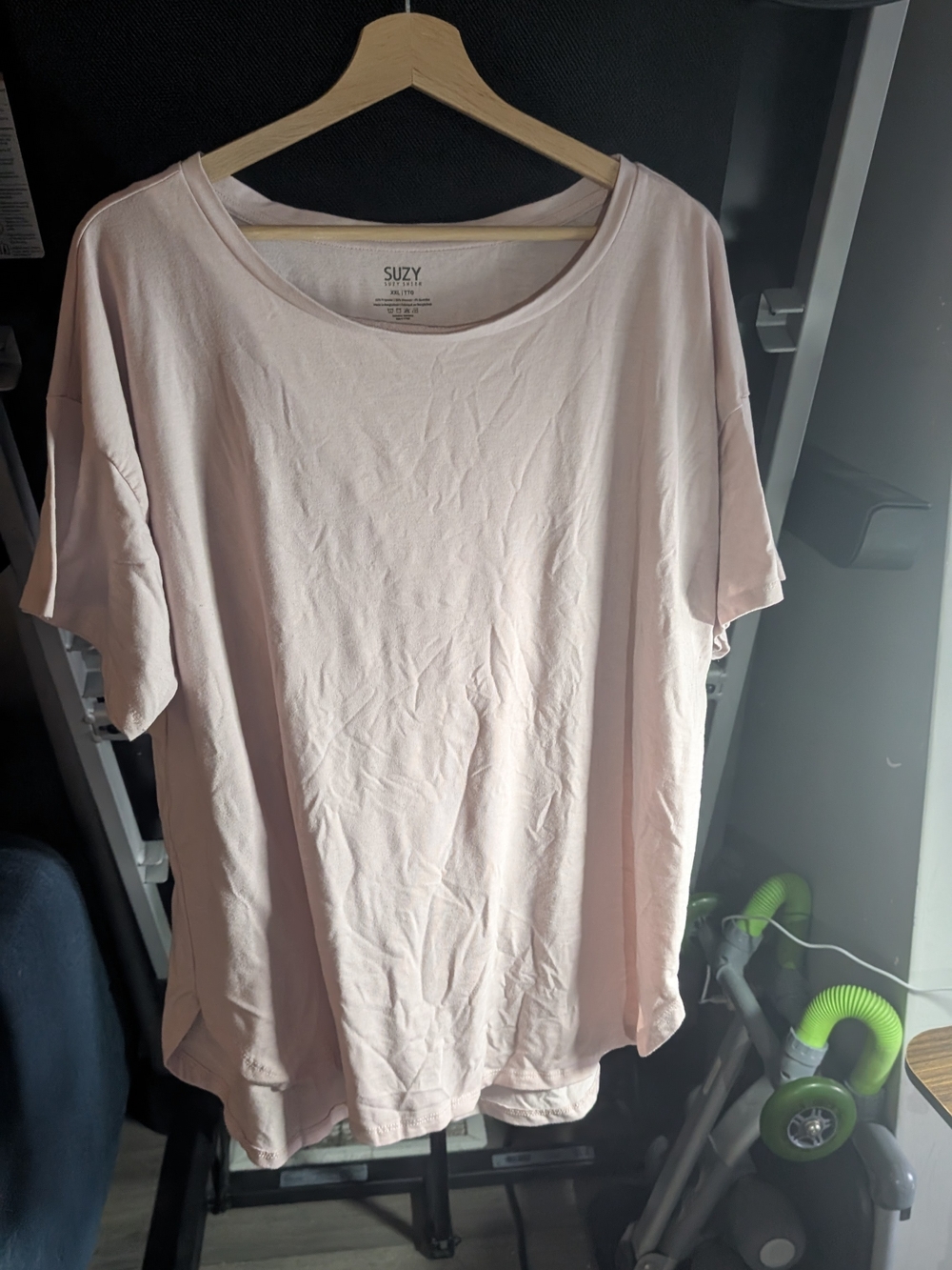 Suzy Shier Scoop Neck Tee - Light Pink